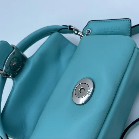 COACH Faded Blue Tabby 18 In Nappa Leather - Picture 8 of 12